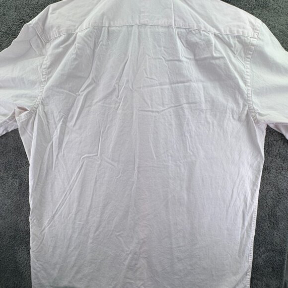 Thomas Pink Bulldog Long Sleeve Button Up Shirt Adult Size 17.5 35.5 Pink Check - Picture 13 of 15